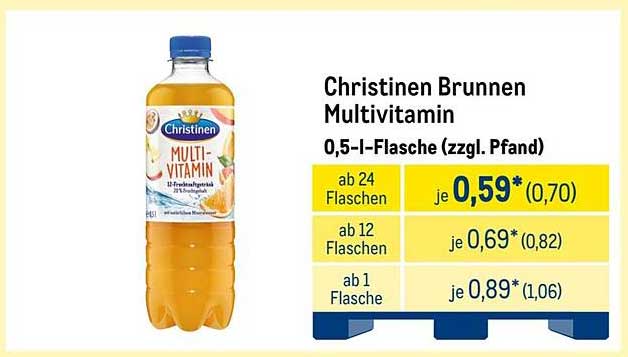 Christinen Brunnen Multivitamin 0,5-L-Flasche (zzgl. Pfand)