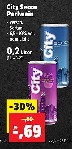 City Secco Perlwein - Verschiedene Sorten