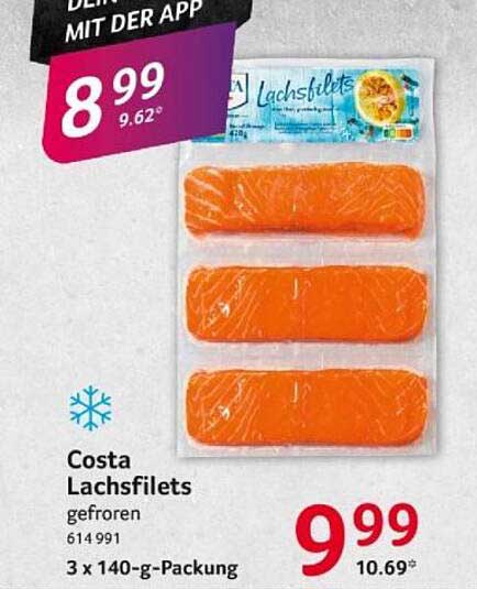 Costa Lachsfilets gefroren 3 x 140-g-Packung