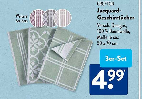 CROFTON Jacquard-Geschirrtücher 3er-Set