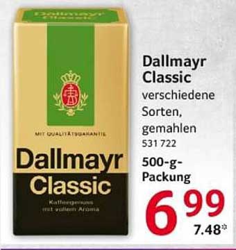 Dallmayr Classic - verschiedene Sorten, gemahlen 500-g-Packung