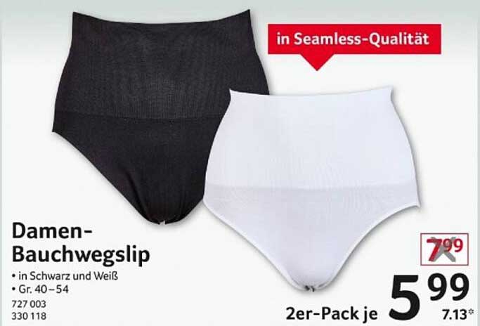 Damen-Bauchwegslip in Schwarz und Weiß