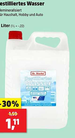 Destilliertes Wasser 5L von Dr. Starke