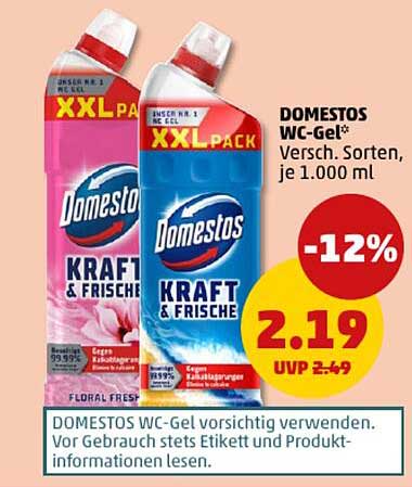 DOMESTOS WC-Gel, Verschiedene Sorten, je 1.000 ml