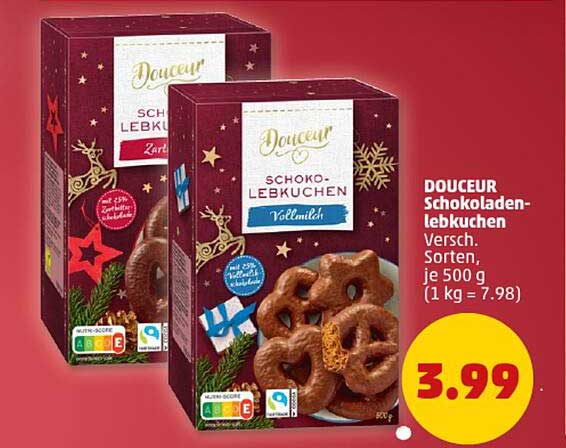 DOUCEUR Schokoladenlebkuchen, 500 g - nur 3,99 €