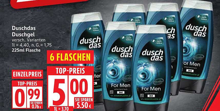 Duschdas Duschgel For Men - 6 Flaschen im Paket