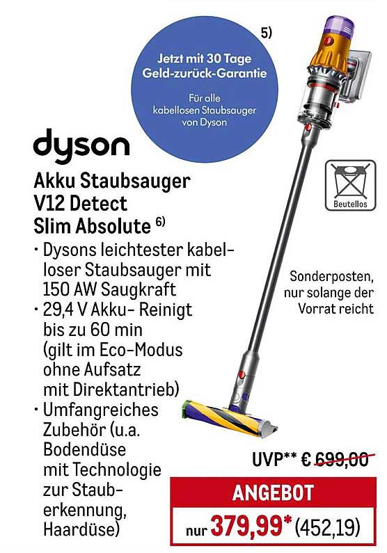 Dyson Akku Staubsauger V12 Detect Slim Absolute
