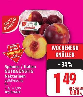 EDEKA GUT&GÜNSTIG Nektarinen - 1 kg Schale
