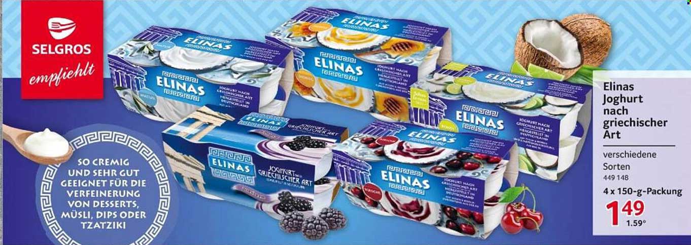 Elinas Joghurt nach griechischer Art 4 x 150-g-Packung