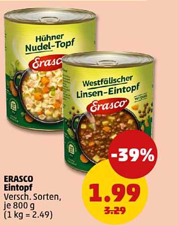 ERASCO Eintopf - Hühnertopf und Westfälischer Linseneintopf