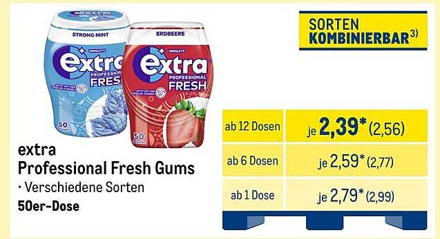 extra Professional Fresh Gums - Verschiedene Sorten 50er-Dose