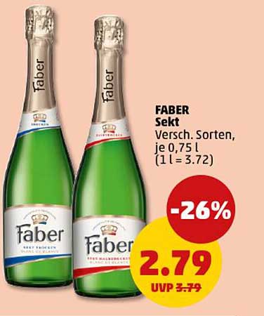FABER Sekt - Verschiedene Sorten, je 0,75 l