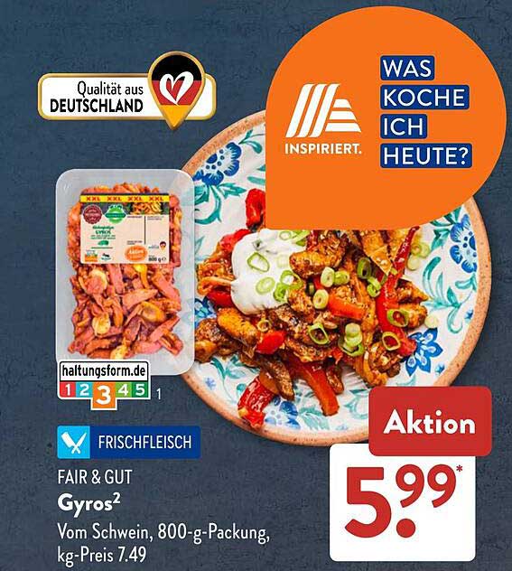 FAIR & GUT Gyros² vom Schwein, 800-g-Packung