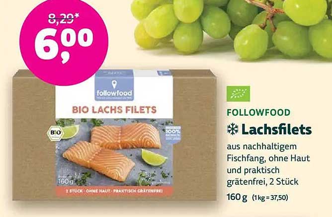 FOLLOWFOOD Bio Lachsfilets 160 g