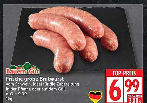 Frische grobe Bratwurst vom Bauern Gut - 1 kg