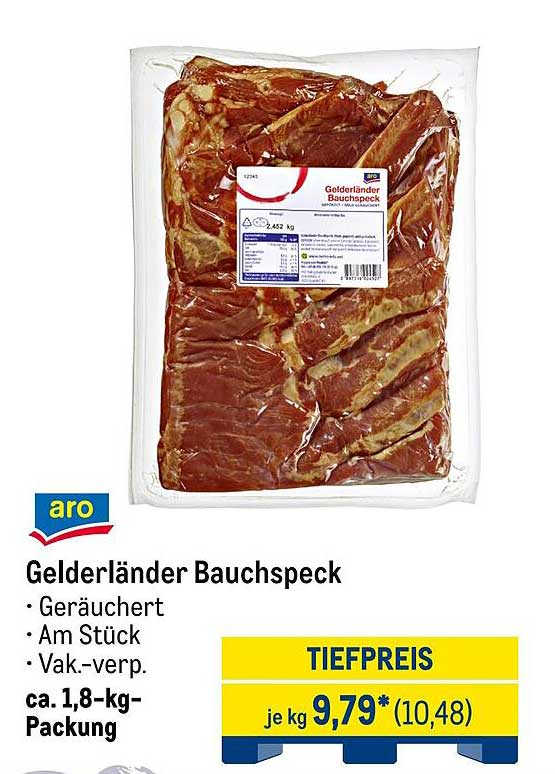 Gelderländer Bauchspeck - geräuchert und vakuumverpackt