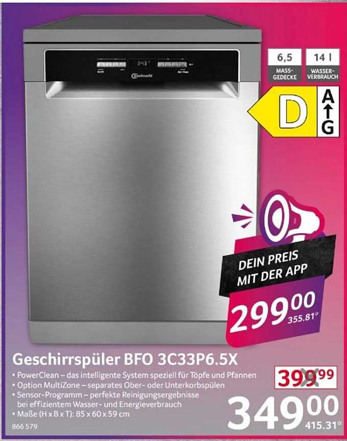 Geschirrspüler BFO 3C33P6.5X