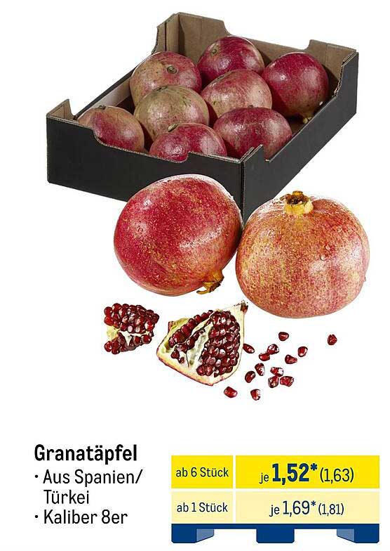 Granatäpfel aus Spanien/Türkei, Kaliber 8er