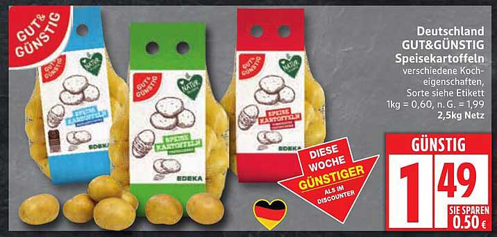GUT&GENÜGSTIG Speisekartoffeln 2,5kg