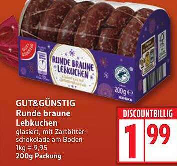 GUT&GÜNSTIG Runde braune Lebkuchen