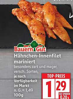 Hähnchen-Innenfilet mariniert 100g - Bauern Gut