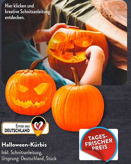 Halloween-Kürbis inkl. Schnitzanleitung