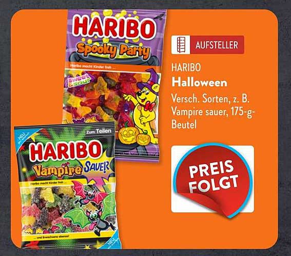 HARIBO Halloween - Verschiedene Sorten, z. B. Vampire sauer, 175-g-Beutel