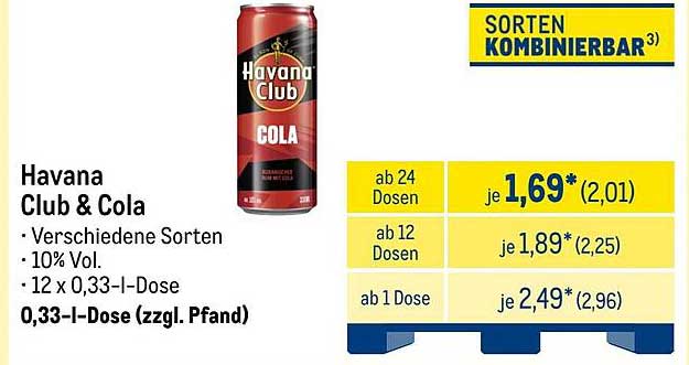 Havana Club & Cola - 12 x 0,33-l-Dose