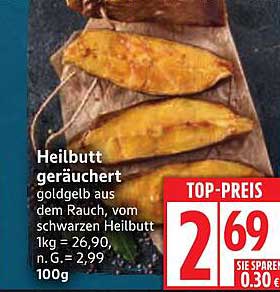 Heilbutt geräuchert - goldgelb aus dem Rauch