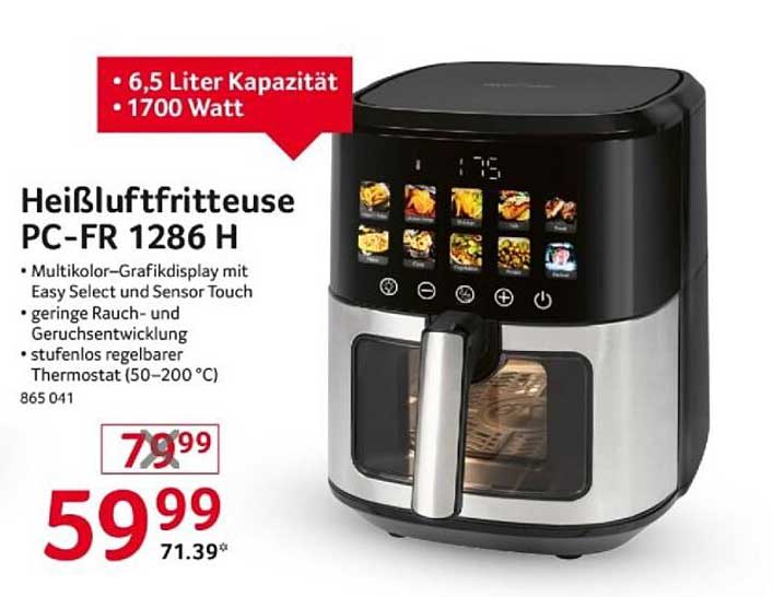 Heiße Luftfritteuse PC-FR 1286 H