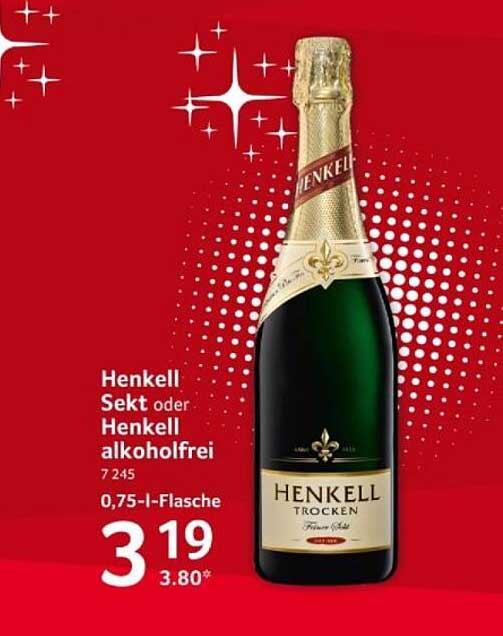 Henkell Sekt oder Henkell alkoholfrei 0,75 l-Flasche