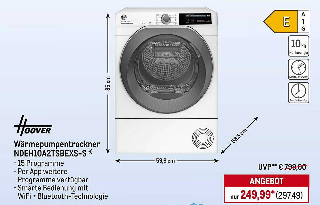 Hoover Wärmepumpentrockner NDEH10A2TSBEXS-S