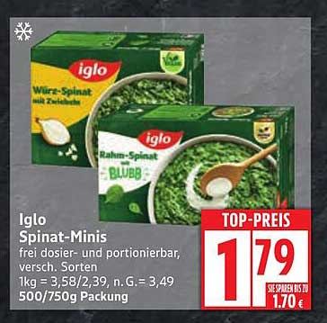 Iglo Spinat-Minis, 500/750g Packung