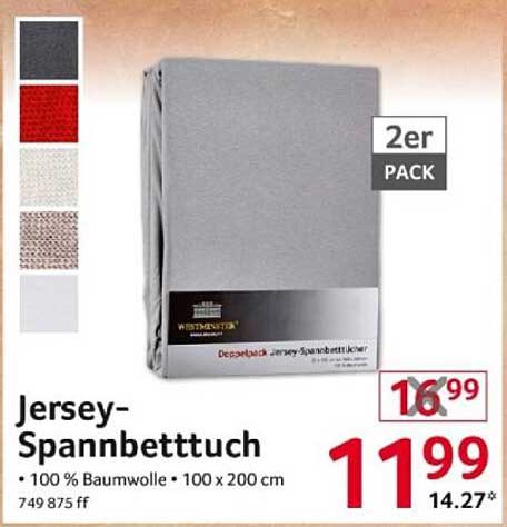 Jersey-Spannbettuch 2er Pack