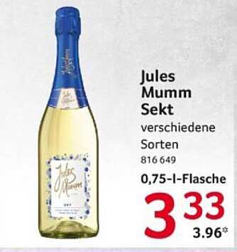 Jules Mumm Sekt verschiedene Sorten 0,75 l-Flasche