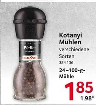 Kotanyi Mühlen Pfeffer schwarz 24-100-g-Mühle