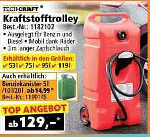 Kraftstofftrolley - Ausgelegt für Benzin und Diesel