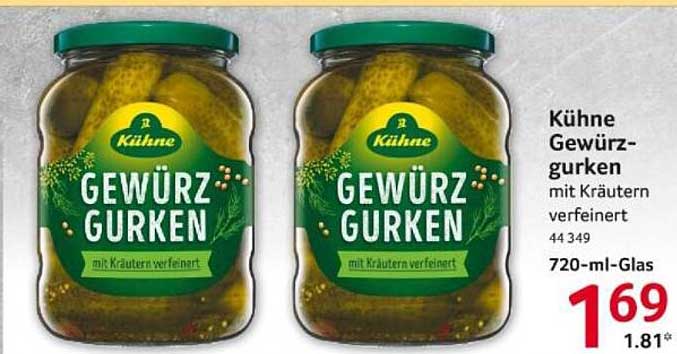 Kühne Gewürzgurken mit Kräutern verfeinert 720-ml-Glas