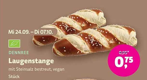 Laugenstange mit Steinsalz bestreut, vegan