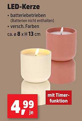 LED-Kerze - batteriebetrieben in verschiedenen Farben