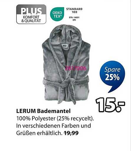 LERUM Bademantel - 25% Rabatt