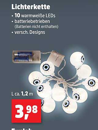 Lichterkette mit 10 warmweißen LEDs
