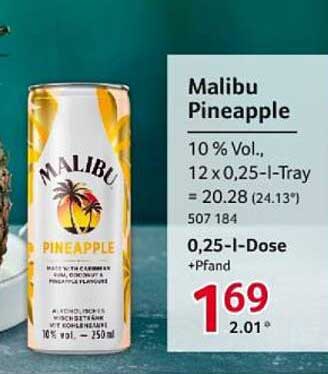 Malibu Pineapple 0,25-l-Dose zum Aktionspreis
