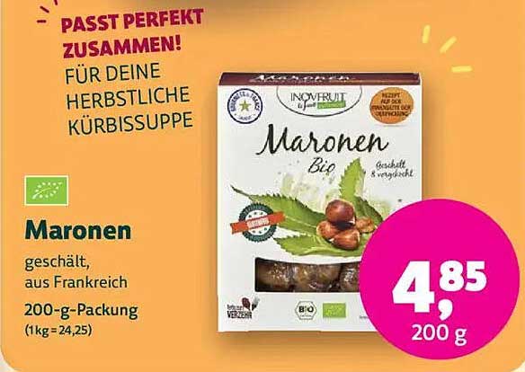 Maronen geschält, aus Frankreich - 200 g-Packung
