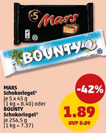 MARS und BOUNTY Schokoriegel im Angebot