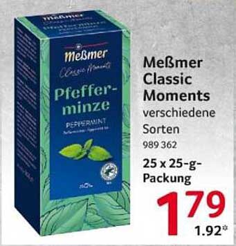 Meßmer Classic Moments Pfefferminz, 25 x 25-g-Packung