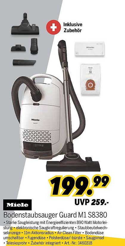 Miele Bodenstaubsauger Guard M1 S8380 – Effizientes Reinigen mit Power