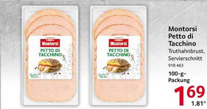Montorsi Petto di Tacchino Truthahnbrust, Servierschnitt 100-g-Packung