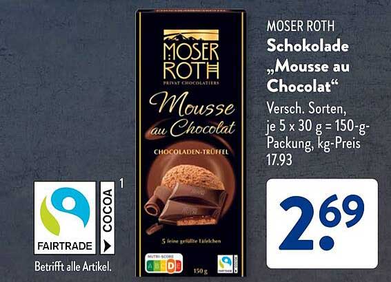 MOSER ROTH Schokolade "Mousse au Chocolat"