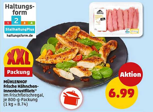 MÜHLENHOF Frische Hähnchen-Innenbrustfilets* - 800-g-Packung